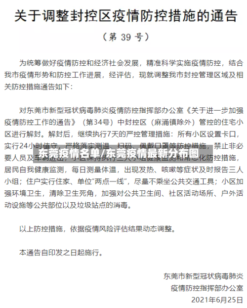 东莞疫情名单/东莞疫情最新分布图