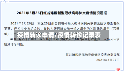 疫情转诊申请/疫情转诊记录表