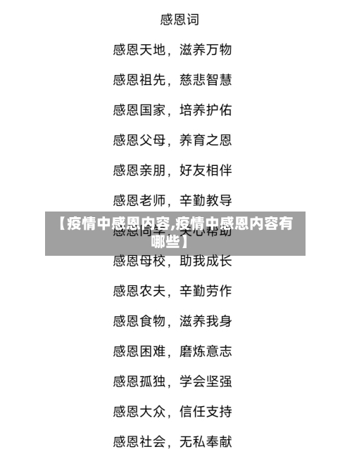 【疫情中感恩内容,疫情中感恩内容有哪些】