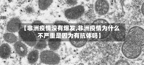 【非洲疫情没有爆发,非洲疫情为什么不严重是因为有抗体吗】-第2张图片