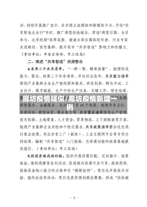 廊坊疫情疑似/廊坊疫情新增一例