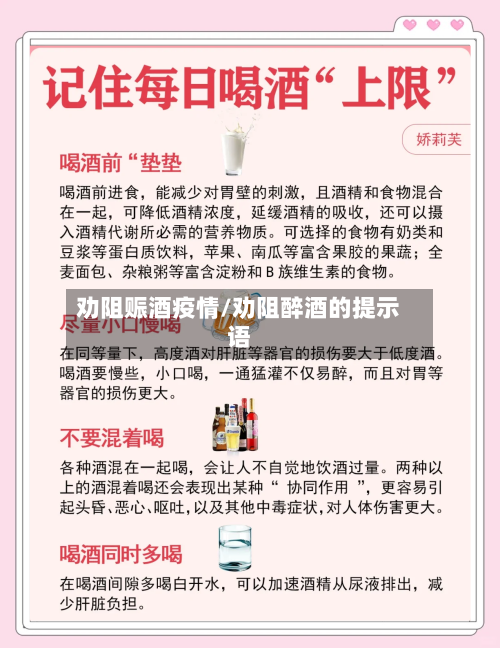 劝阻赈酒疫情/劝阻醉酒的提示语-第2张图片