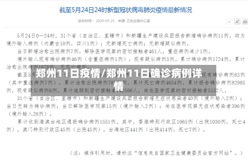郑州11日疫情/郑州11日确诊病例详情-第2张图片