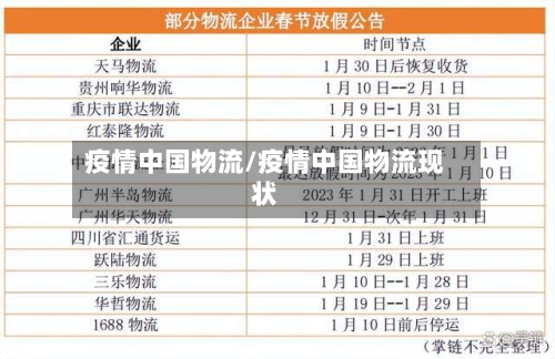 疫情中国物流/疫情中国物流现状