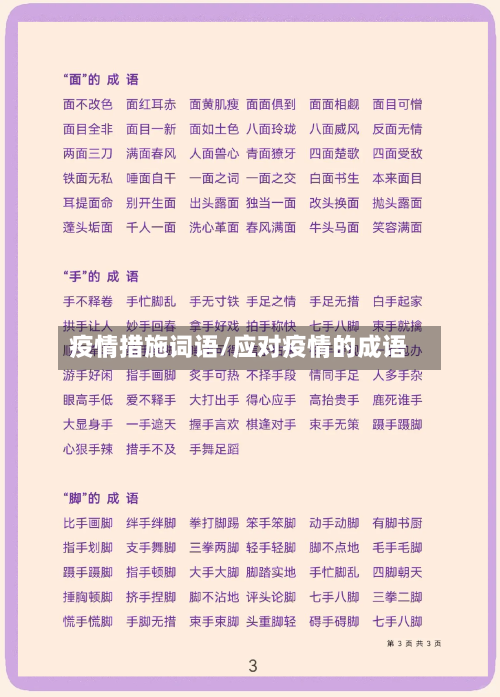 疫情措施词语/应对疫情的成语